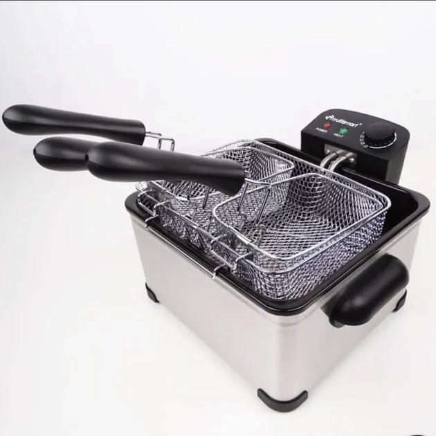 Friteuse inox électrique 4.5 L 2000W avec 3 Panier Multismart MS-FR1204