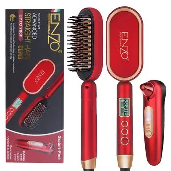 Kit Enzo Rouge Brosse lissante + extracteur de points noir