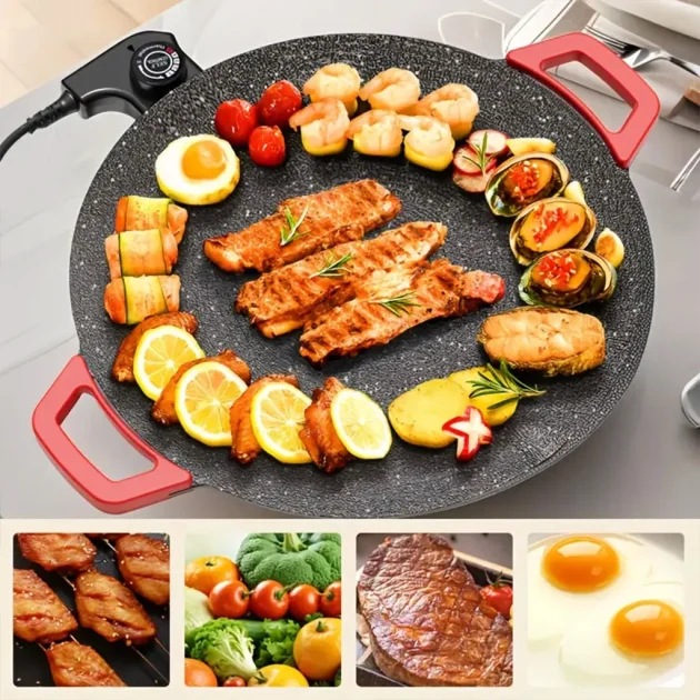 Plaque de cuisson éclectique antiadhésive et sans fumée pour les grillades 36cm – لوحة شواء كهربائية