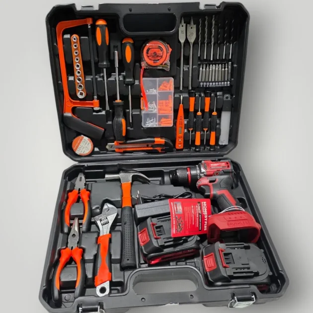 Kit caisse a outils avec visseuse 21v 118pcs Brushless HONESTPLUS