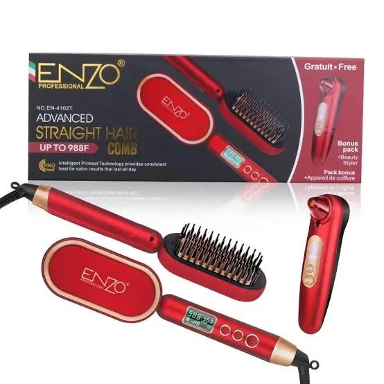 Kit Enzo Rouge Brosse lissante + extracteur de points noir