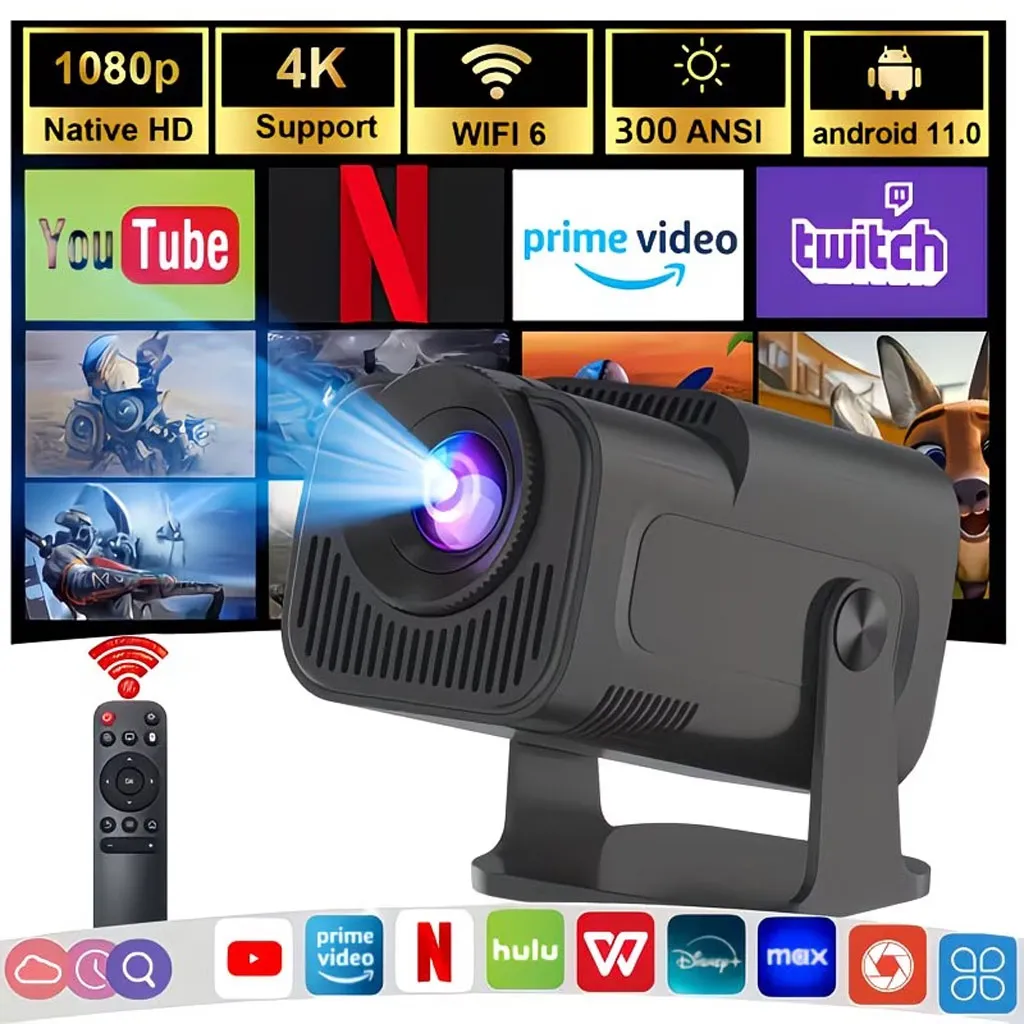 Projecteur portable Full HD HY320 Android 11 WiFi6 et Bluetooth 5.0 - جهاز عرض ذكي