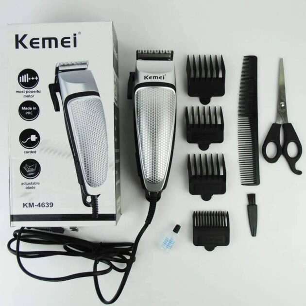 ماكينة حلاقة كهربائية kemei 4639 أسود/ فضي