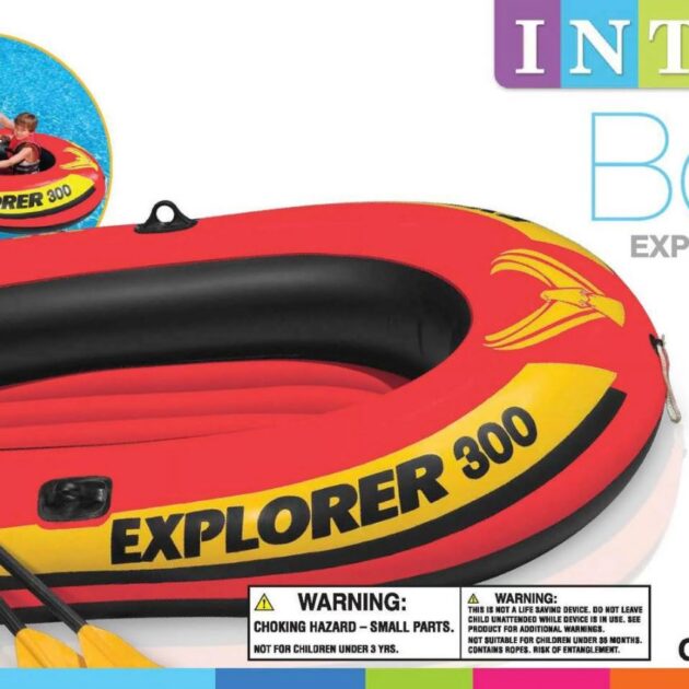 قارب صغير قابل للنفخ INTEX Explorer 300 Boat Set (3 أشخاص)