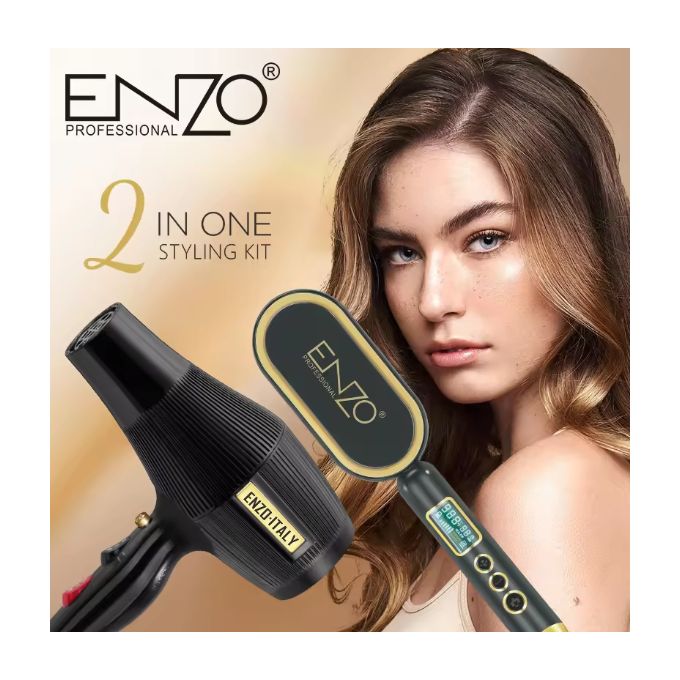 ENZO PROFESSIONAL PACK 2 pieces ( sechoir / brosse lissante) EN- 6304