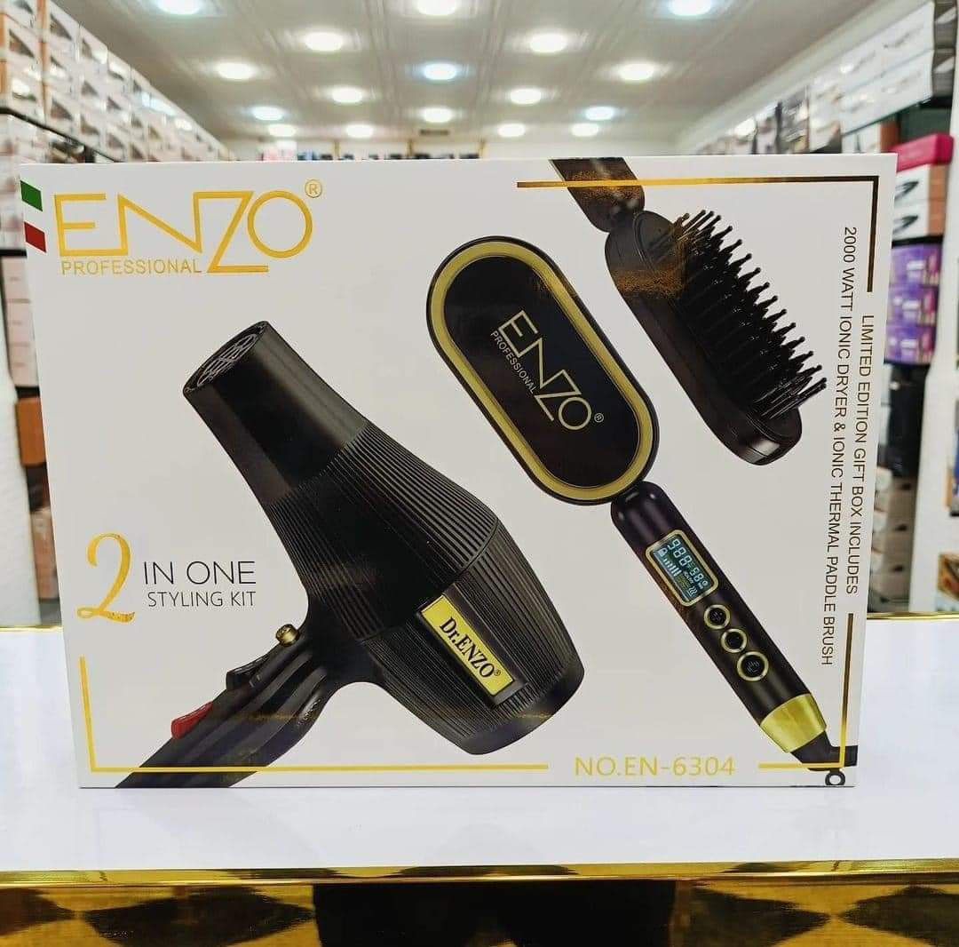 ENZO PROFESSIONAL PACK 2 pieces ( sechoir / brosse lissante) EN- 6304 - الصورة 2