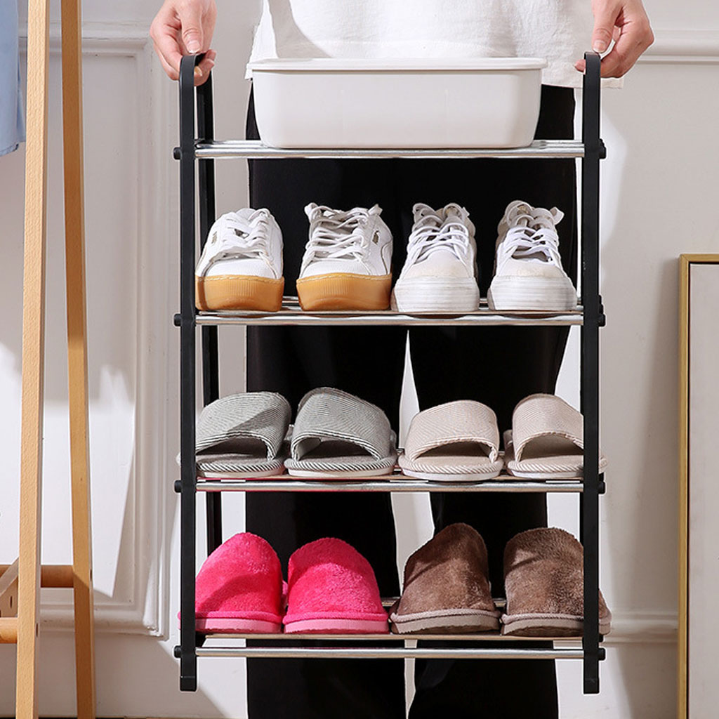 Étagère à chaussures 4 niveaux 8 paires pour chambre, entrée, couloir et placard - الصورة 5