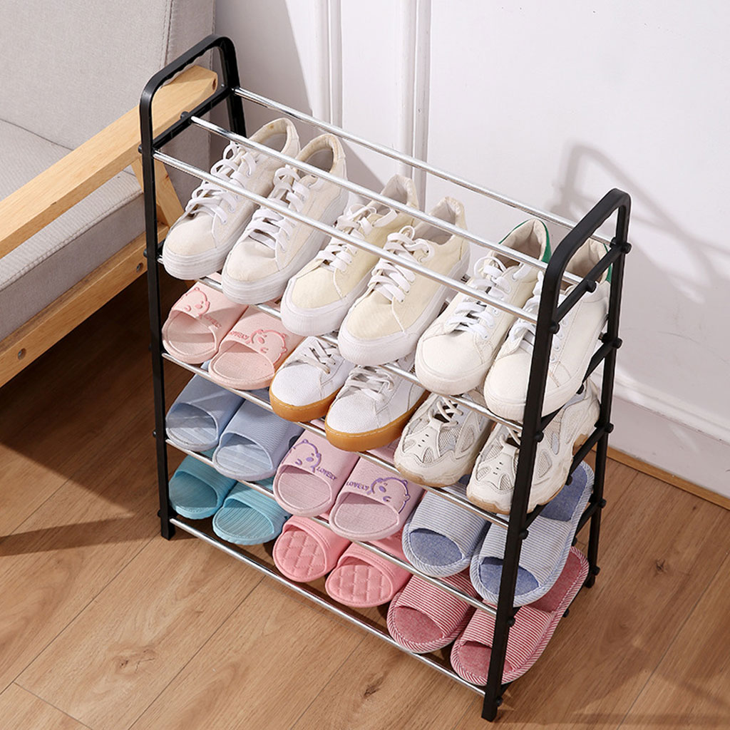 Étagère à chaussures 4 niveaux 8 paires pour chambre, entrée, couloir et placard - الصورة 4