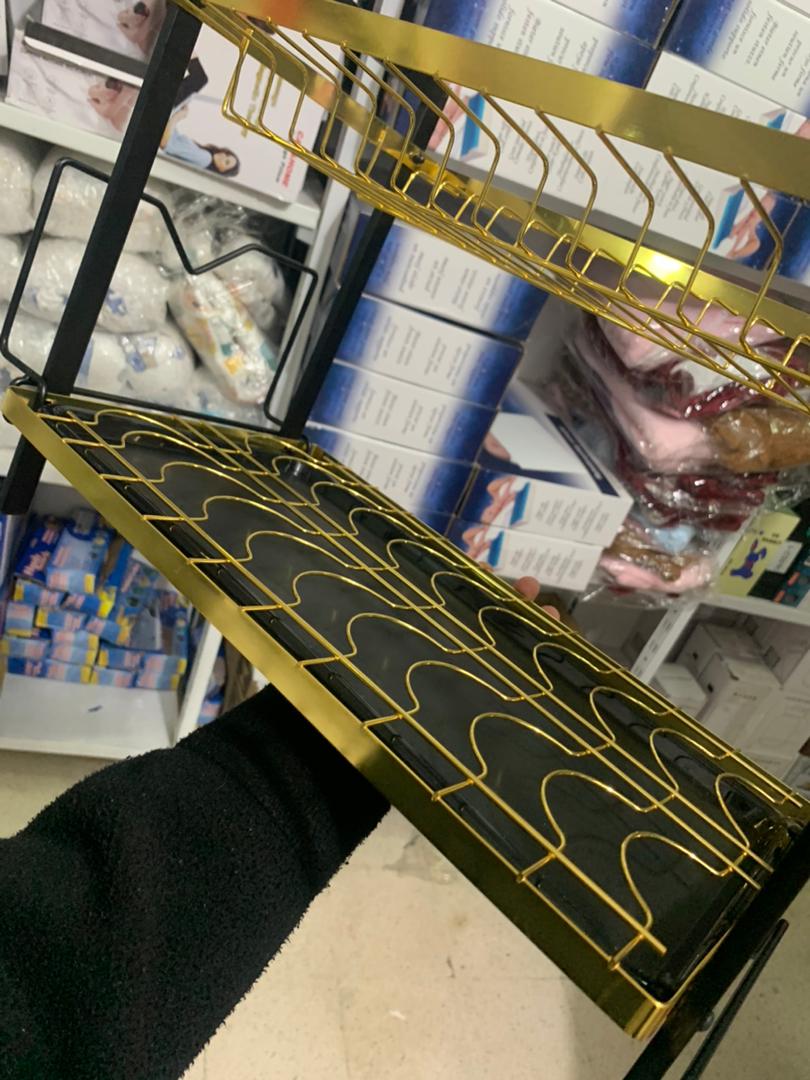 Égouttoir à Vaisselle 2 Niveaux Gold pour Comptoir de Cuisine - الصورة 4