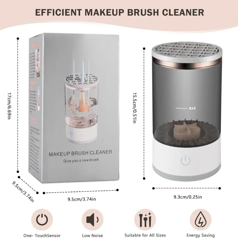 Machine de nettoyage de pinceaux maquillage électrique portable 3en1 - منظف ومجفف فرش المكياج الأوتوماتيكي - الصورة 2