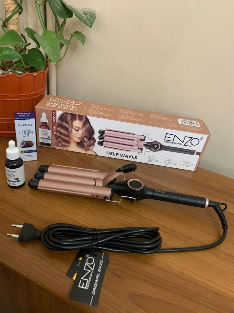 ENZO PROFESSIONAL Fer à Boucler Triple Barillet – مكواة تجعيد ثلاثية الأسطوانات - الصورة 2