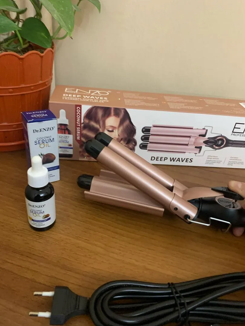 ENZO PROFESSIONAL Fer à Boucler Triple Barillet – مكواة تجعيد ثلاثية الأسطوانات - الصورة 3
