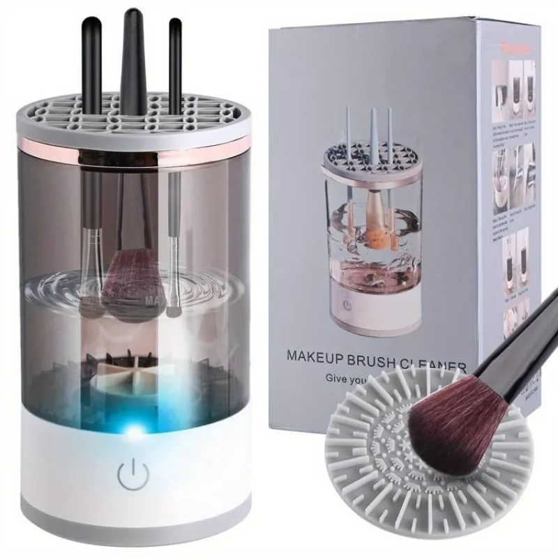 Machine de nettoyage de pinceaux maquillage électrique portable 3en1 - منظف ومجفف فرش المكياج الأوتوماتيكي - الصورة 4