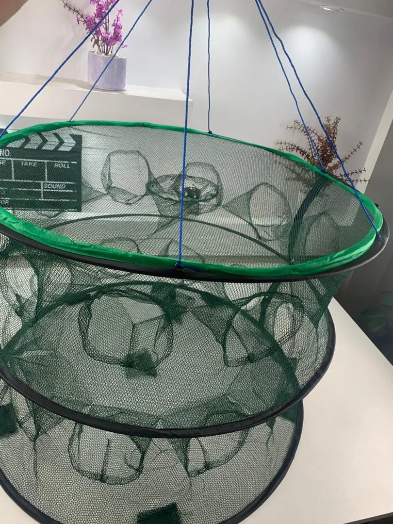 Piège de Pêche Poissons Rond 20 Trous pliable et portable 70cm – شبكة صيد الأسماك - الصورة 2