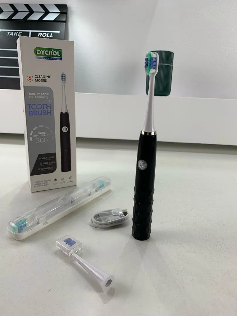 Brosse à dents électrique sonique 6 modes réglables avec 4 têtes – فرشاة أسنان - الصورة 4