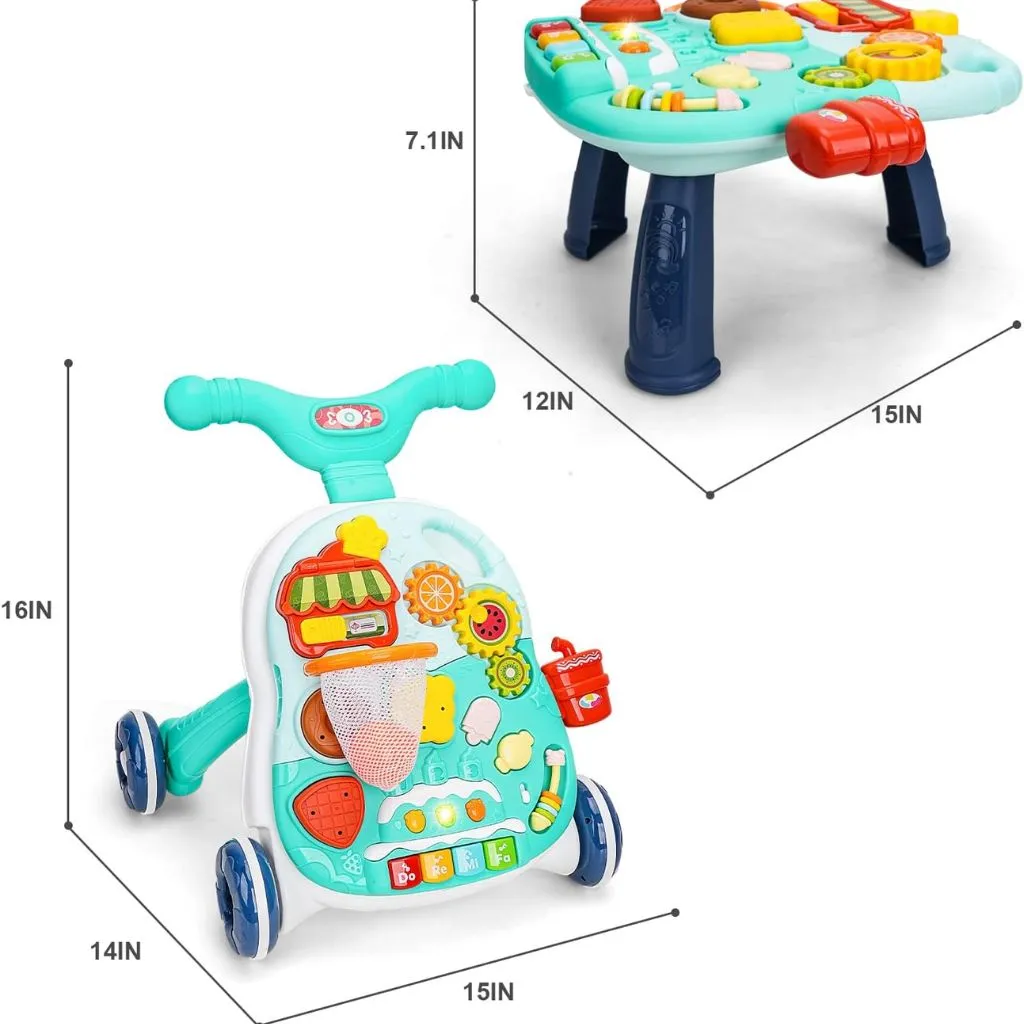 Trotteur Bébé Multifonction 4 en 1 avec Panneau de Jeu – مشاية أطفال متعددة الوظائف - الصورة 3