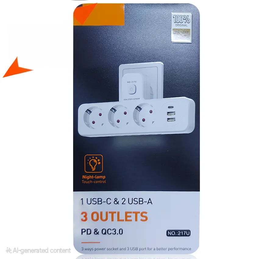 Fiche Multiprise avec 2USB et type-C