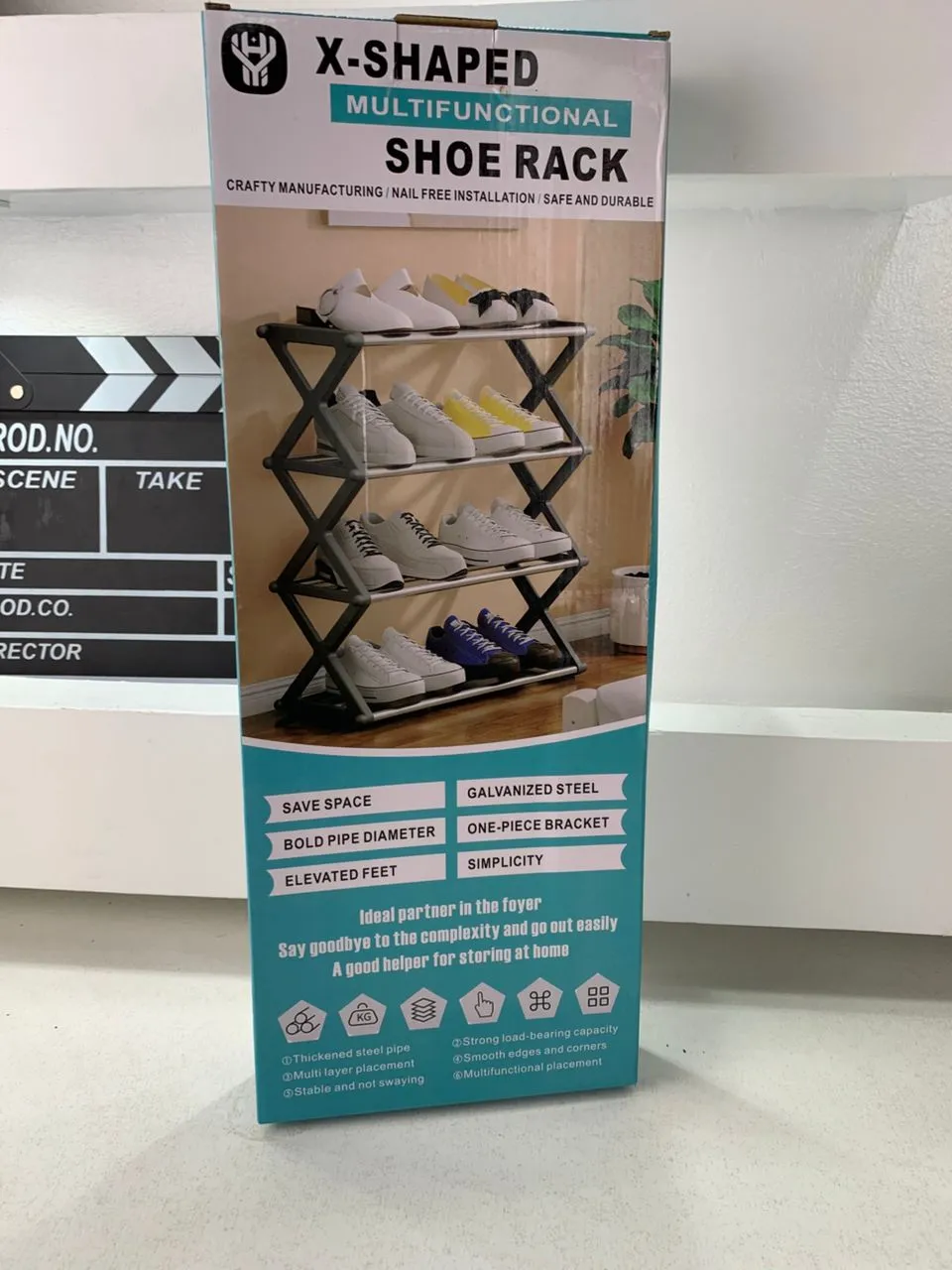 Étagère de chaussures à 4 niveaux facile à ranger en tubes d’acier – منظم أحذية بـ4 طوابق - الصورة 2