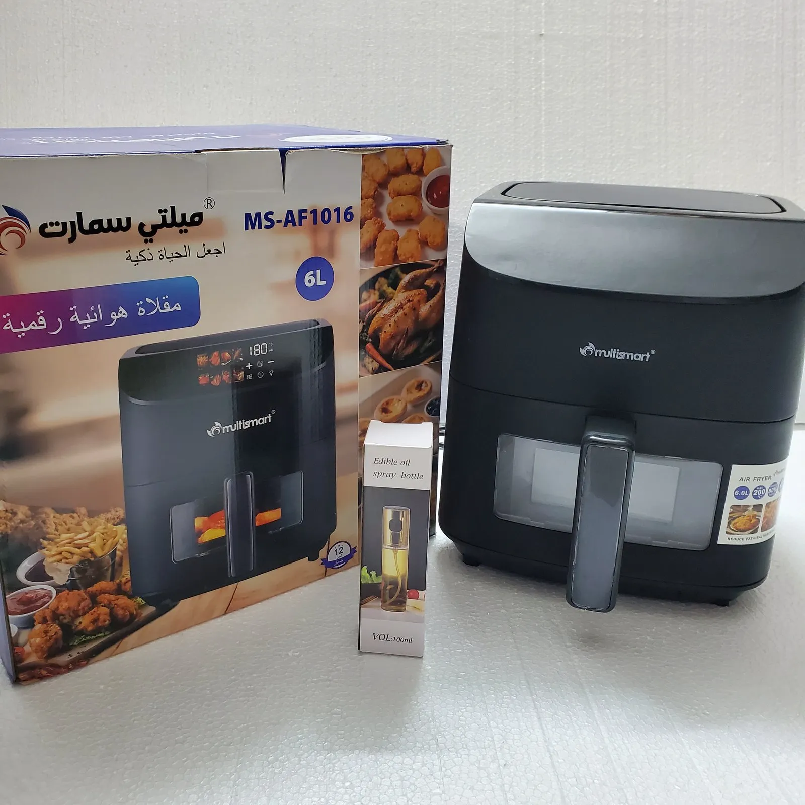 Fruites 6L 1500W écran digital Multismart AF1016 + بخاخة زيت هدية - الصورة 3