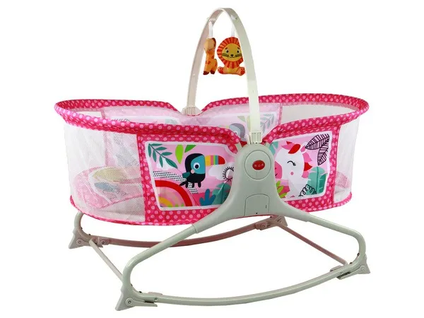 Bassinet Berceau, Lit à bascule avec tapis 2en1, sons et vibrations pour Bébé - سرير أطفال هزاز مع حصيرة - الصورة 2