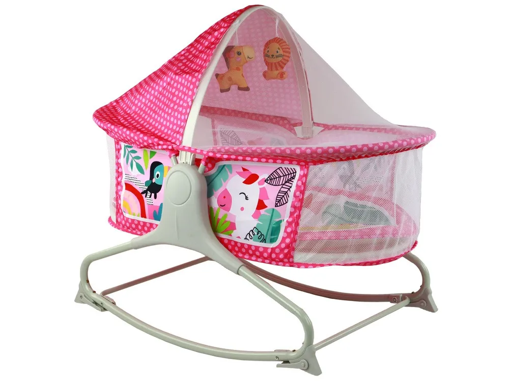 Bassinet Berceau, Lit à bascule avec tapis 2en1, sons et vibrations pour Bébé - سرير أطفال هزاز مع حصيرة - الصورة 5