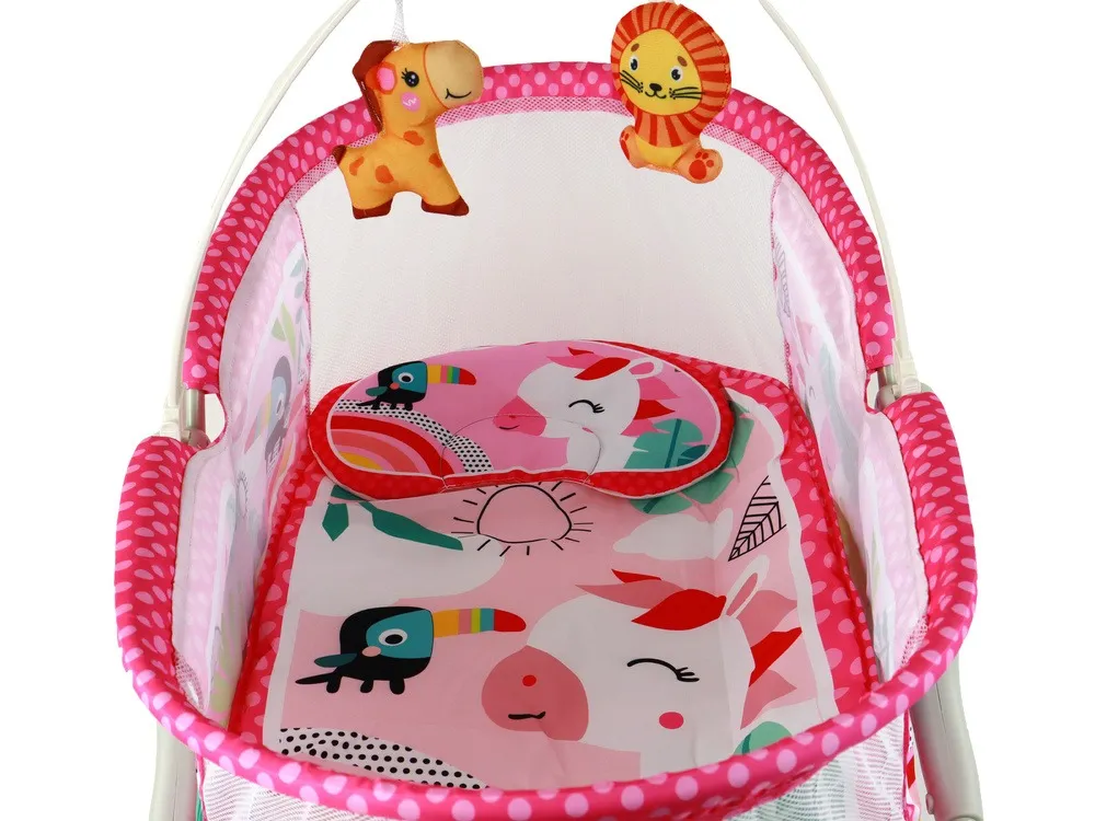 Bassinet Berceau, Lit à bascule avec tapis 2en1, sons et vibrations pour Bébé - سرير أطفال هزاز مع حصيرة - الصورة 3