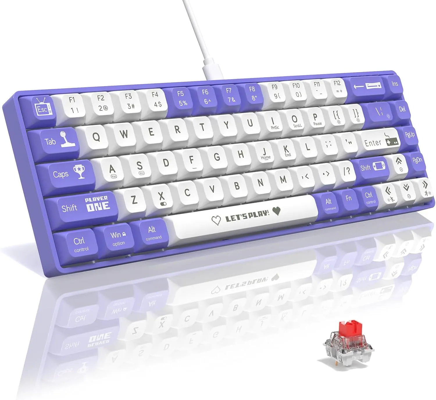 Clavier Mécanique Gaming 65% Compact Filaire avec Hotswap et Rétroéclairage Rainbow - لوحة مفاتيح ميكانيكية - الصورة 2