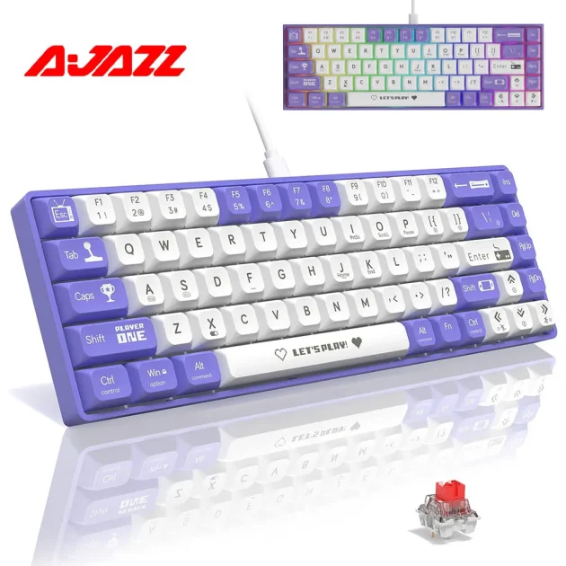 Clavier Mécanique Gaming 65% Compact Filaire avec Hotswap et Rétroéclairage Rainbow - لوحة مفاتيح ميكانيكية
