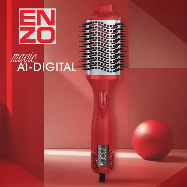 Brosse Enzo EN-4124 une étape cheveux styler souffler sèche-air chaud brosse rotation bigoudi fer salon de cheveux style cheveux défriser peigne