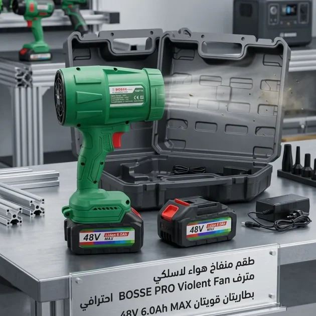 منفاخ هواء لاسلكي BOSSE PRO Violent Fan – بطاريتان 48V