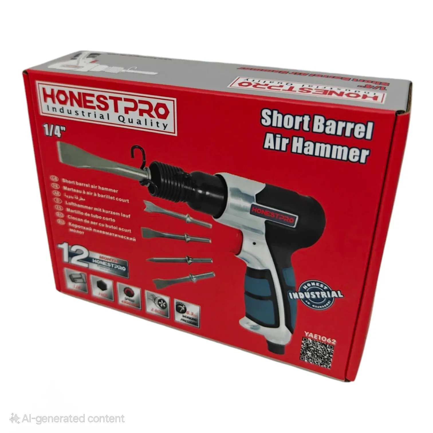 yae1062 Marteau burineur pneumatique avec 4 burin 1/4" HONESTPRO