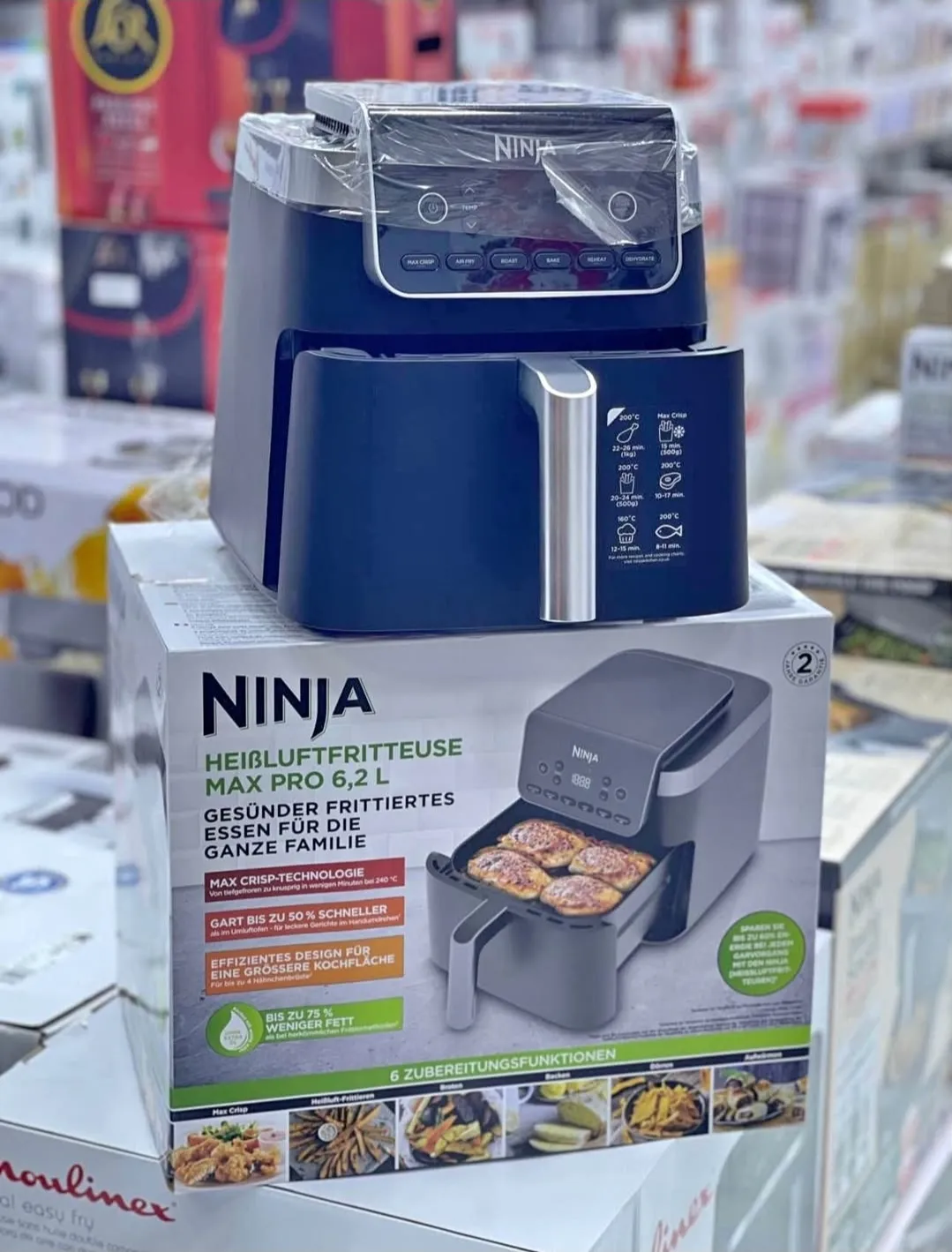 Ninja Friteuse A air sans huile airfryer AF180EU - 2000w - 6.2L - 6 PROGRAMMES