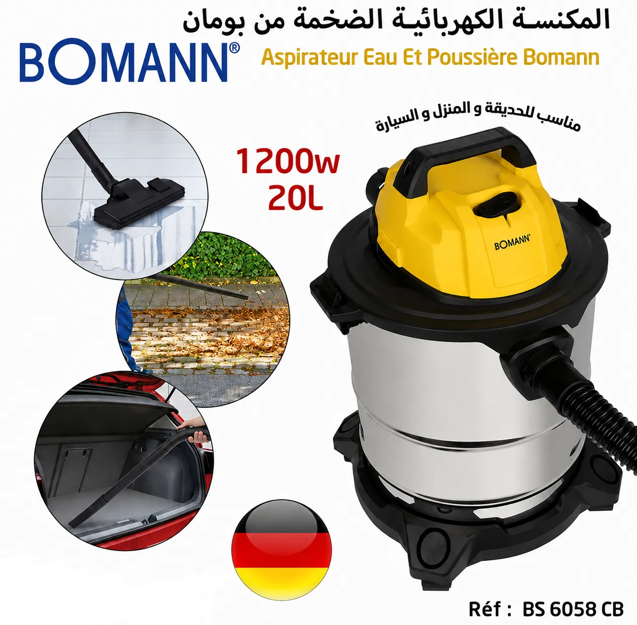 Aspirateur Eau Et Poussière 1200W BOMANN BS 6058 CB