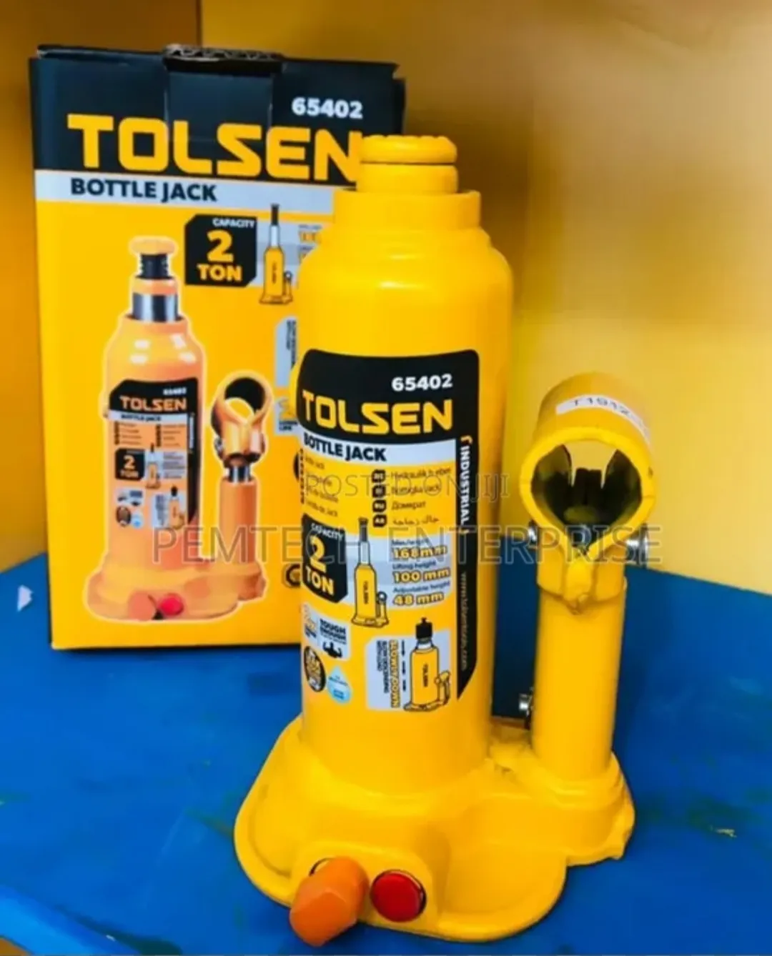 Cric Bouteille Hydraulique 2Ton Avec Soupape De Sécurité TOLSEN - الصورة 2