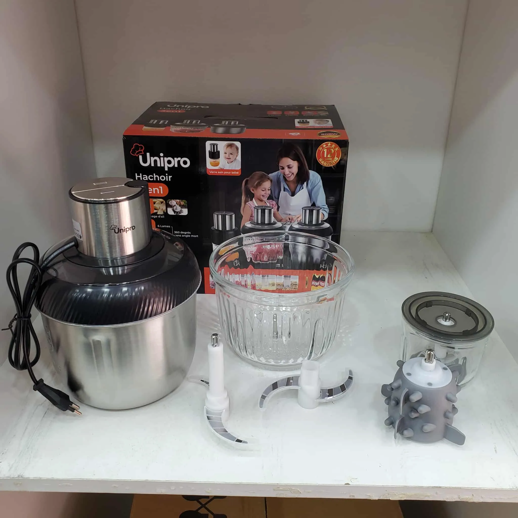 Hachoir 3in1 800W en verre Unipro مفرمة كهربائية متعددة الاستعمالات 3في 1 - الصورة 2