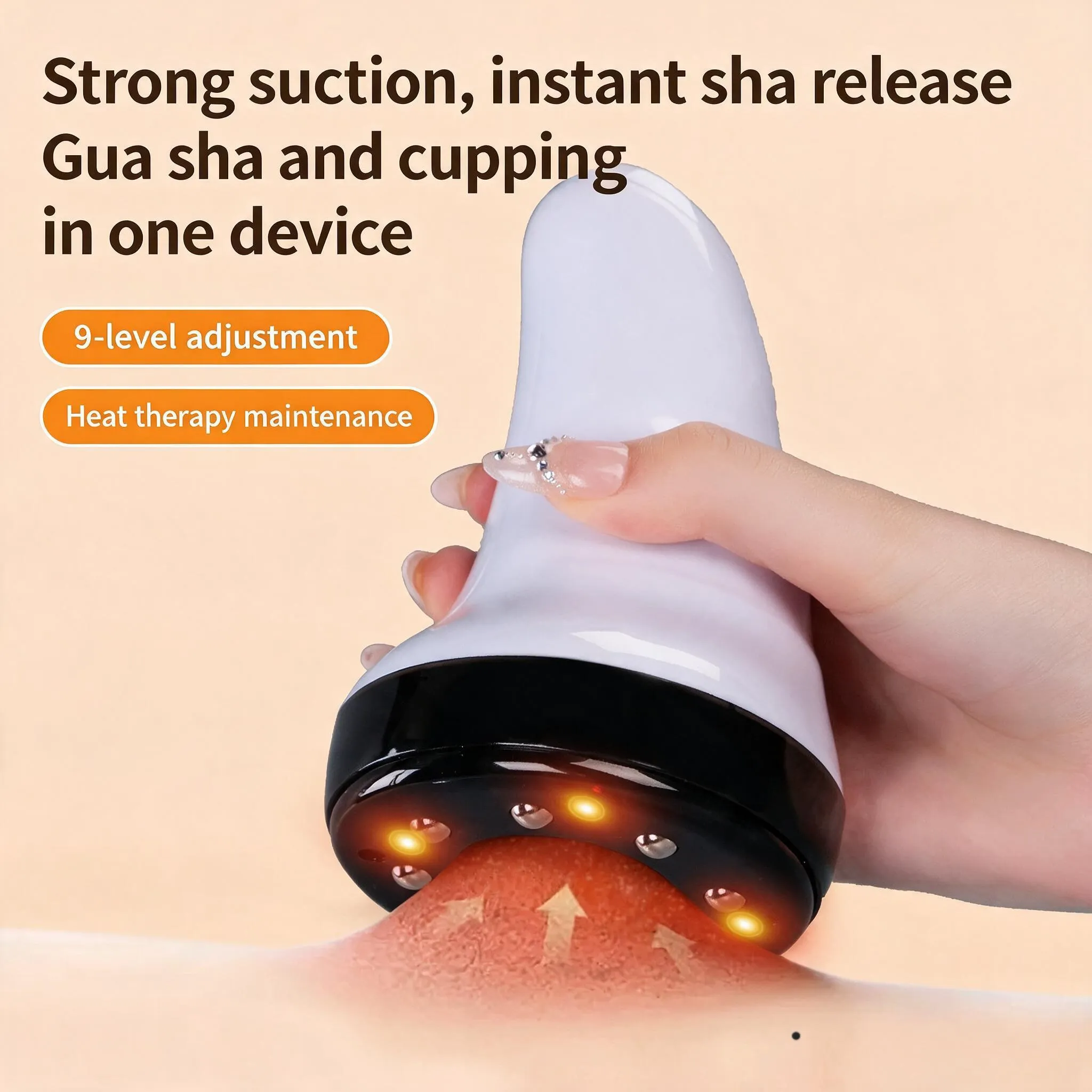 Appareil de Massage et Ventouse Électrique Anti-Cellulite Aspiration Réglable 9 Niveaux - جهاز الحجامة والتدليك الكهربائي الذكي بالأشعة الحمراء - الصورة 3