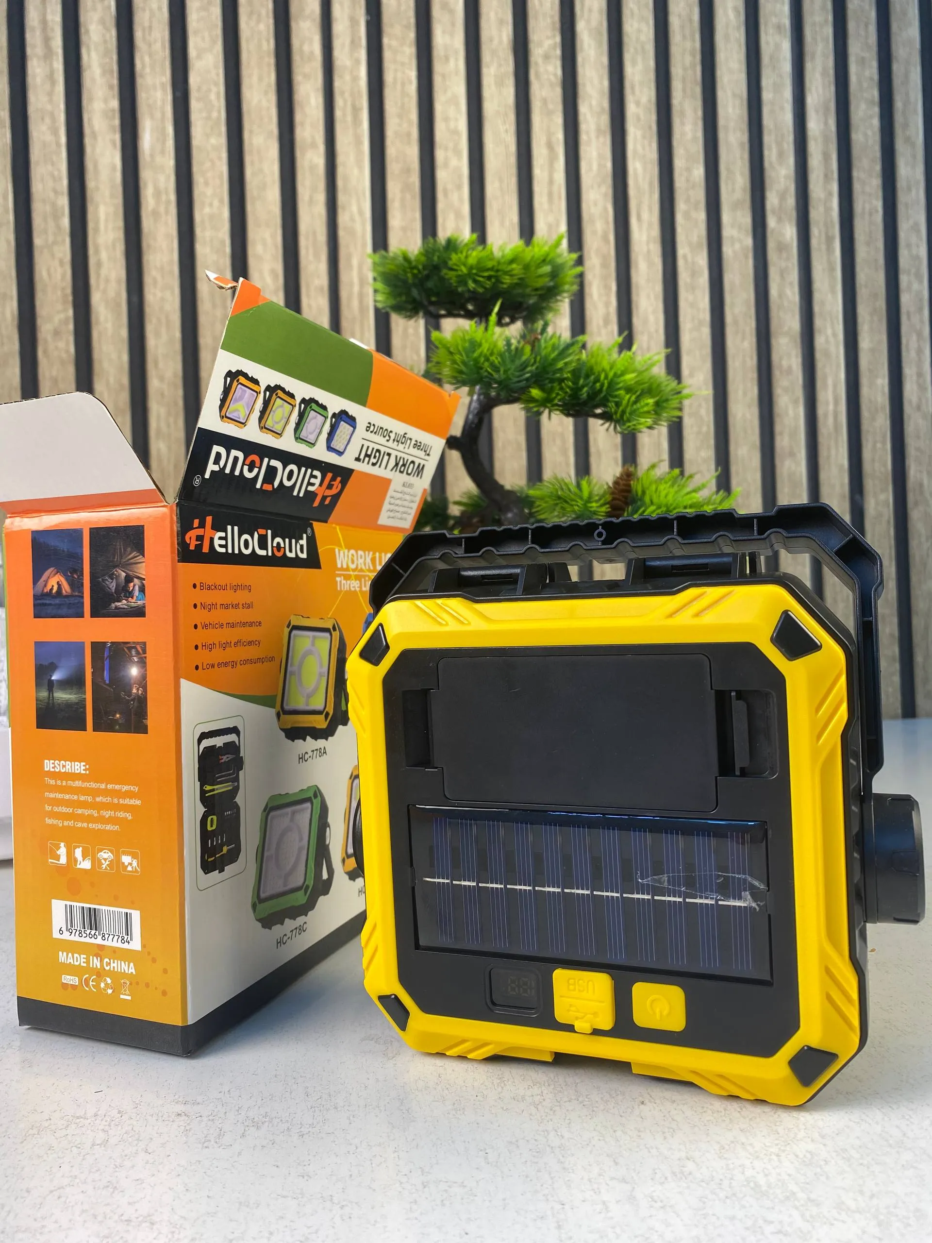Lanterne de Camping LED Solaire et Rechargeable USB 40 LED + 2 COB - مصباح وكيشاف تخييم يدوي يعمل بالطاقة الشمسية بـ 4 وضعيات إضاءة - الصورة 2