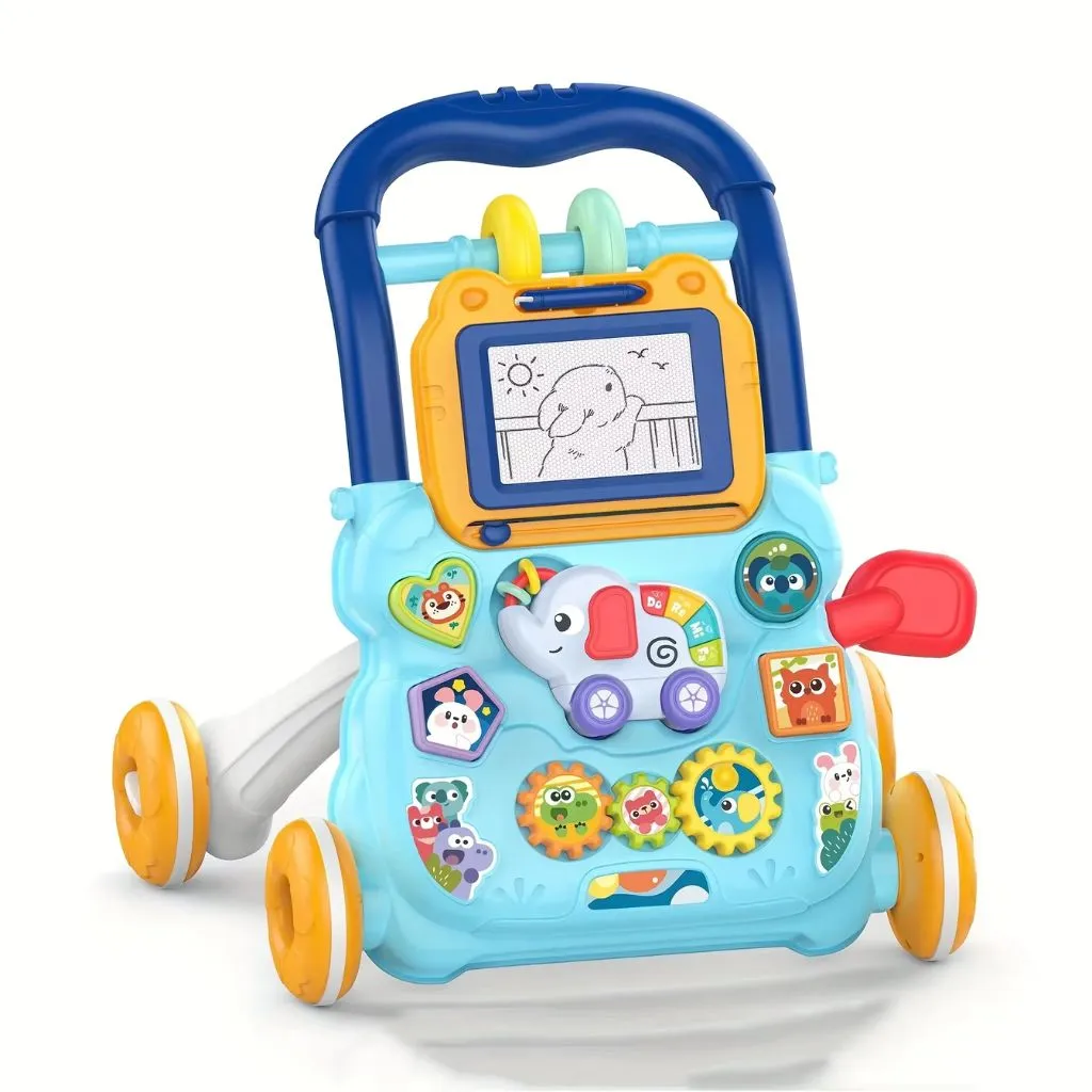 Trotteur Éducatif 2 en 1 avec Tableau de Dessin et Panneau Musical pour Bébé – مشاية تعليمية 2 في 1 مع لوحة رسم ولوحة موسيقية للأطفال - الصورة 3