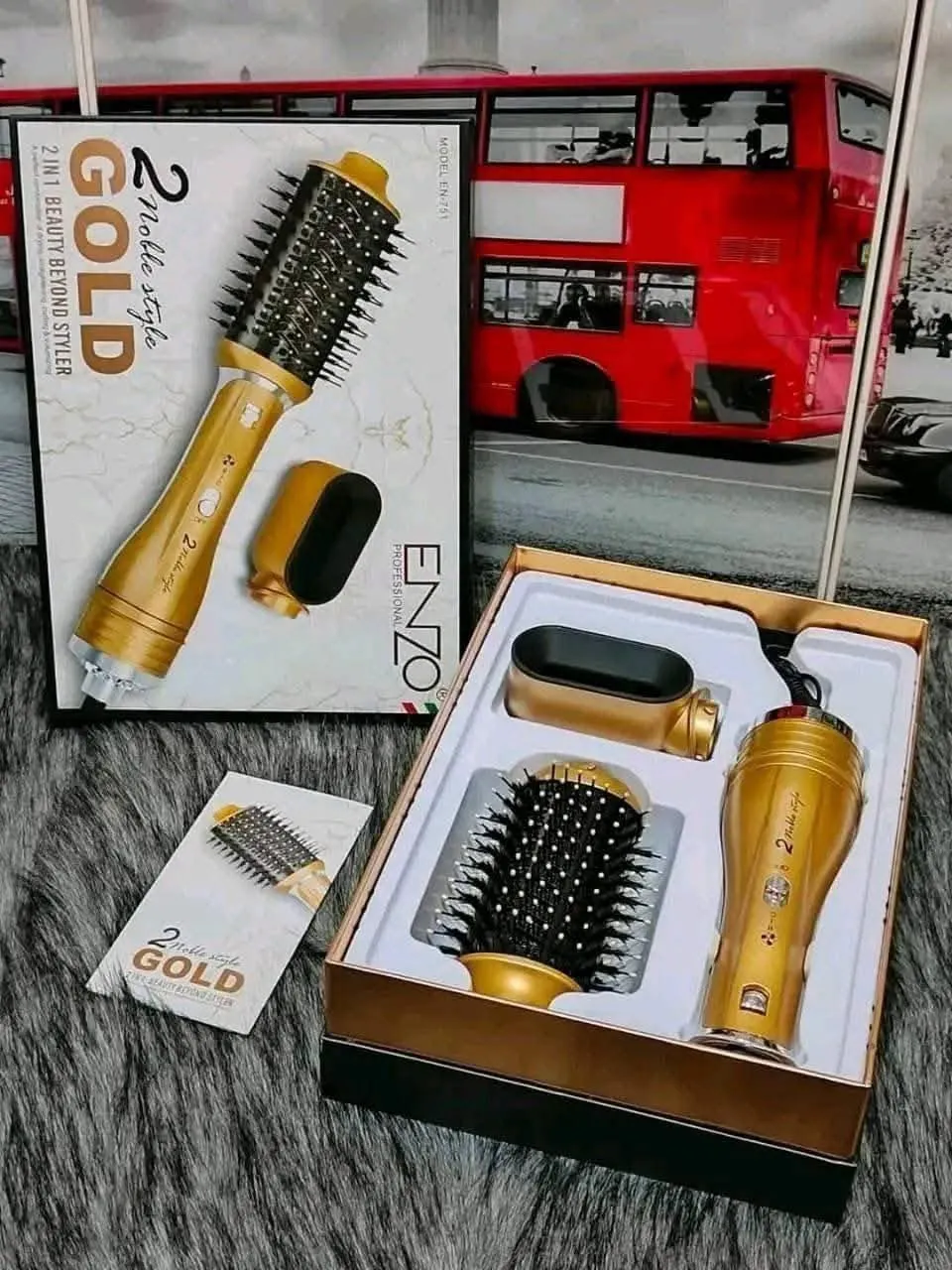 Brosse Enzo Professional 2 Noble Style Gold 2-in-1 Enzo 751 - الصورة 4